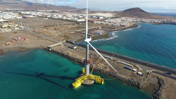 Телескопический ветрогенератор впервые установлен у берегов Канарских островов